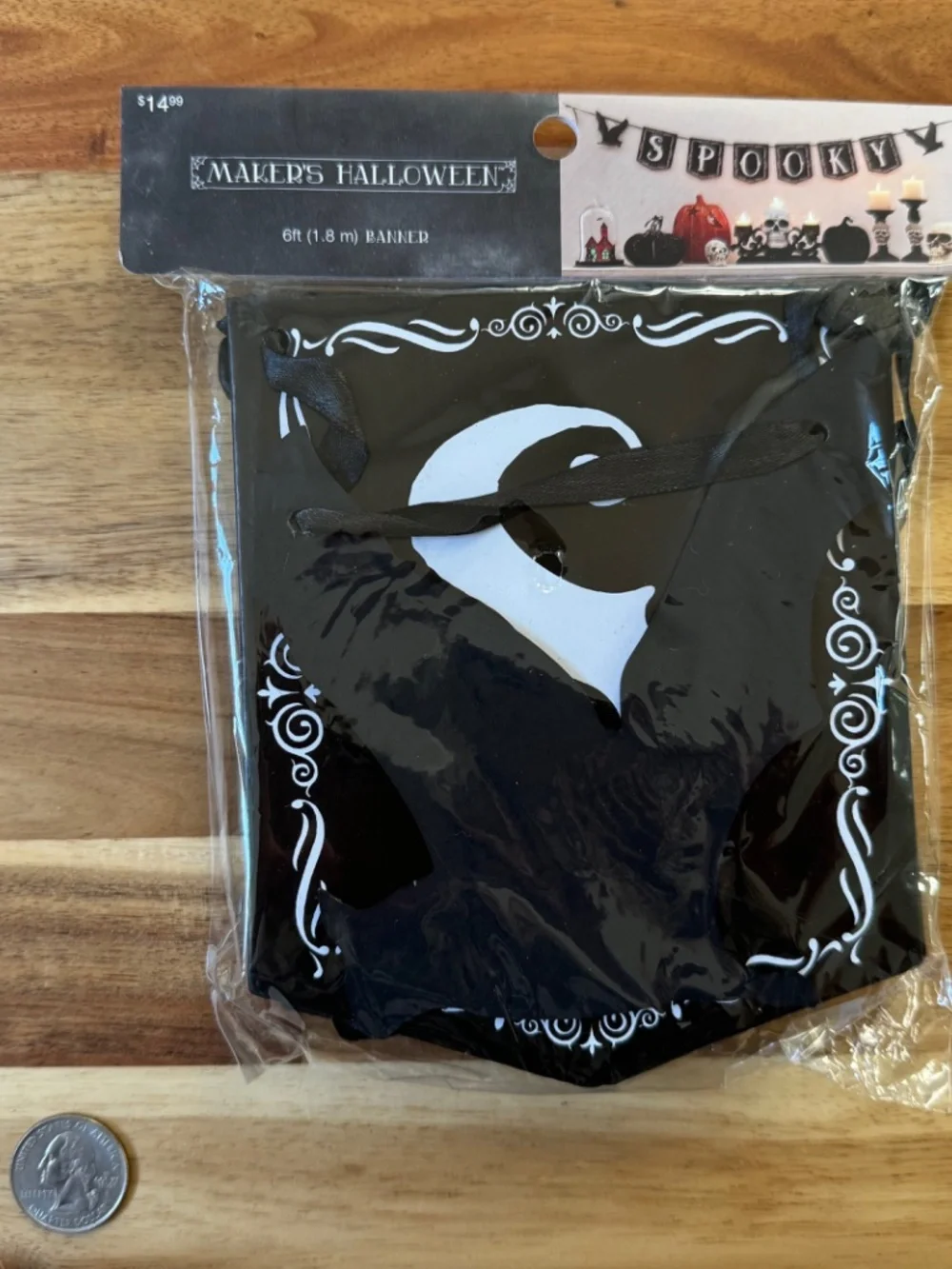 Spooky Halloween 6 ft. black and white banner/garland - NWT - Joann Fabrics